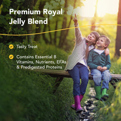 Kid-e-kare Mighty Kids royal jelly blend drizzled over morning yogurt.