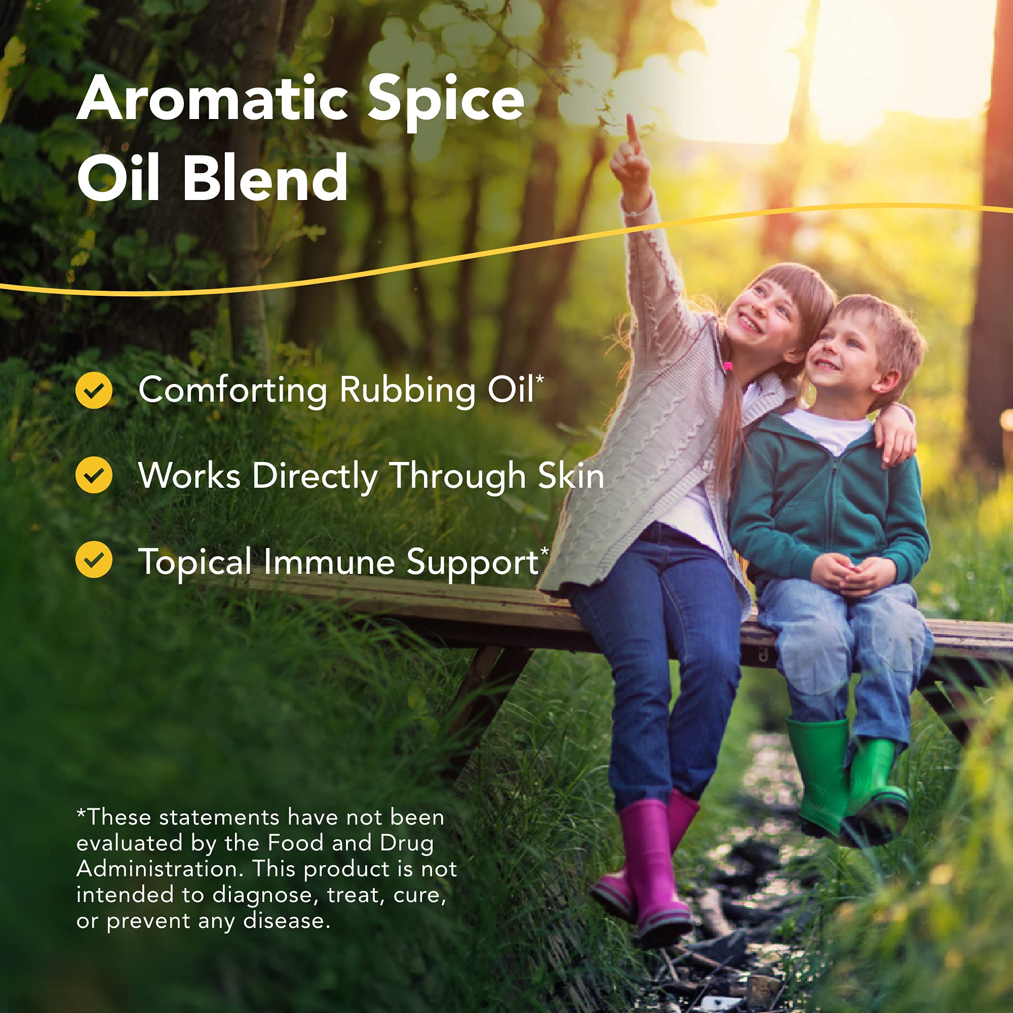 Kid-e-kare rubbing oil ingredients close-up with natural spice oils