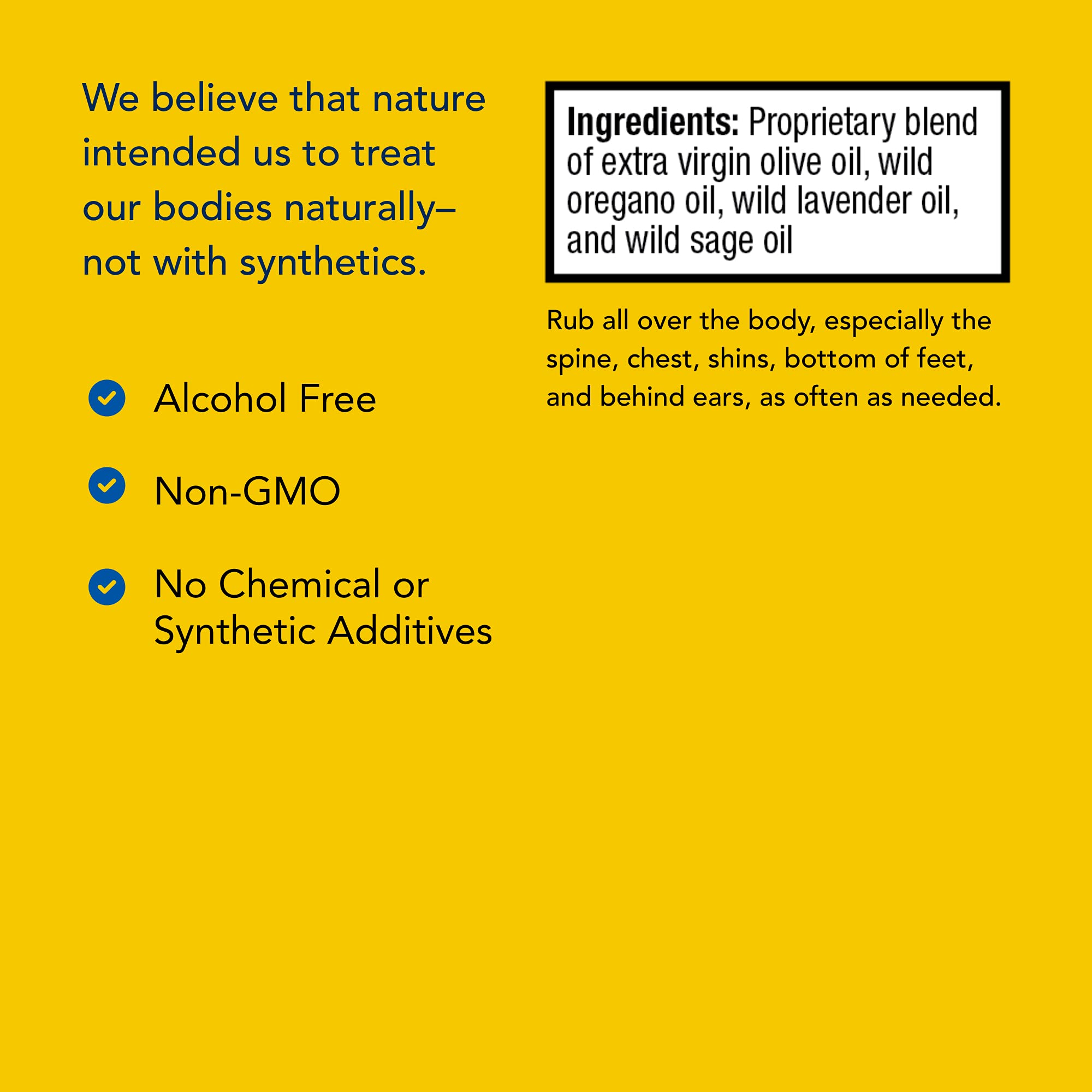 Packaging label for Kid-e-kare rubbing oil showing Non-GMO quality