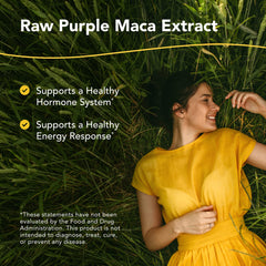 NORTH AMERICAN HERB & SPICE Mac-o-Power Plus label highlighting purple maca and yacon.