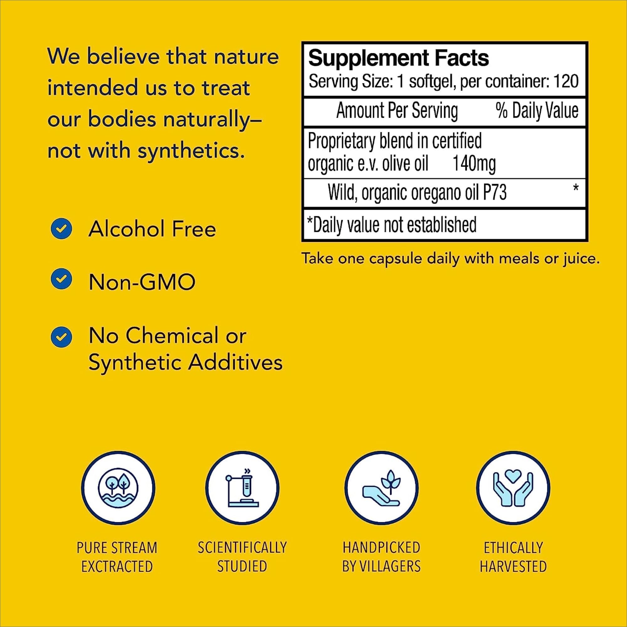 Label detail showing Non-GMO and vegan friendly certifications.