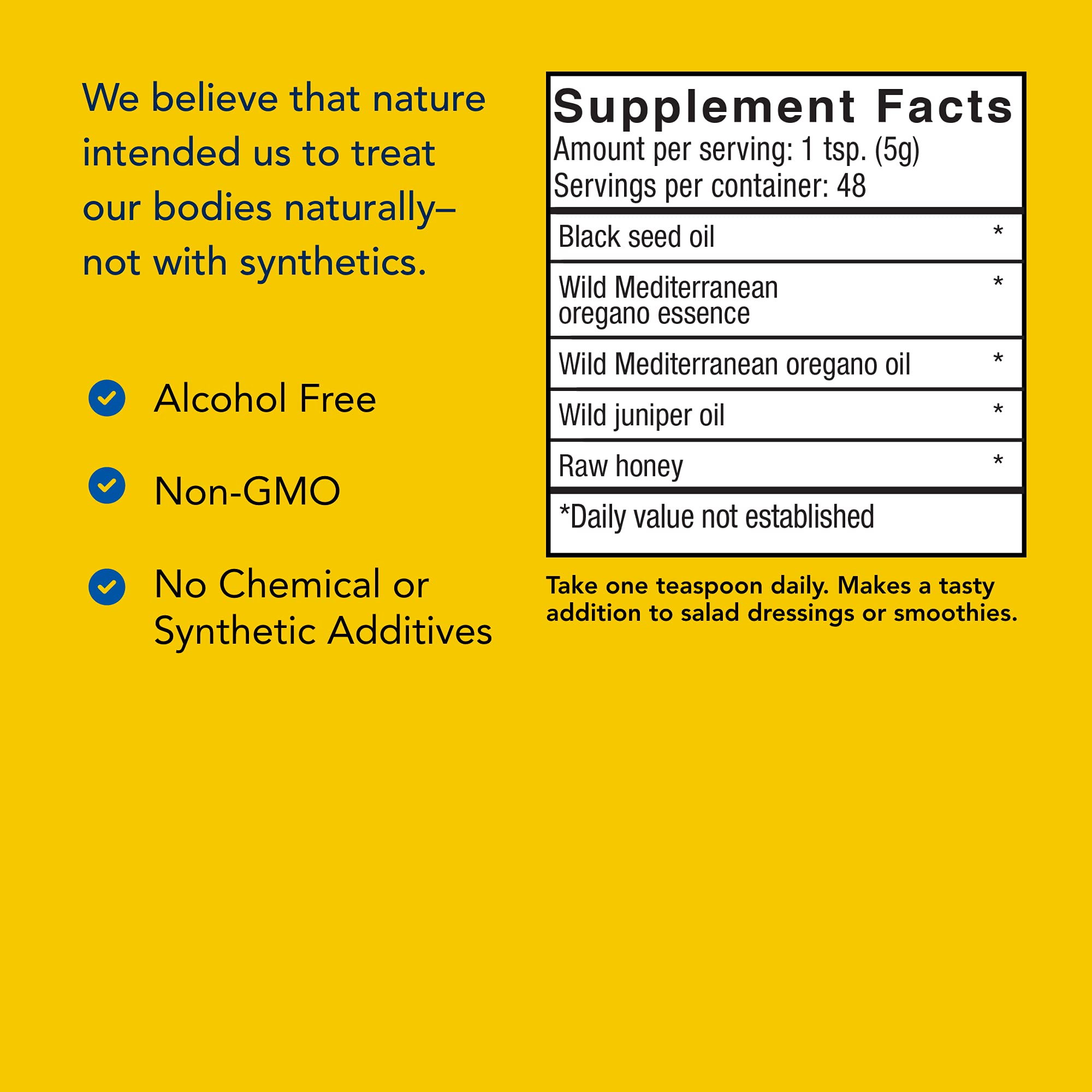 NORTH AMERICAN HERB & SPICE oregano P73 oil bottle focusing on immune support.