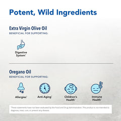 Amber glass OregaUltra bottle highlights premium oil base with olive oil.