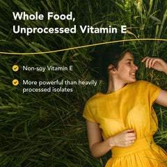 Purely-E capsules close-up highlighting a whole-food vitamin E blend for daily wellness.