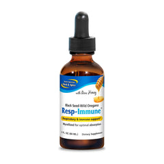 NORTH AMERICAN HERB & SPICE Resp-Immune bottle front shows compact immune-support formula