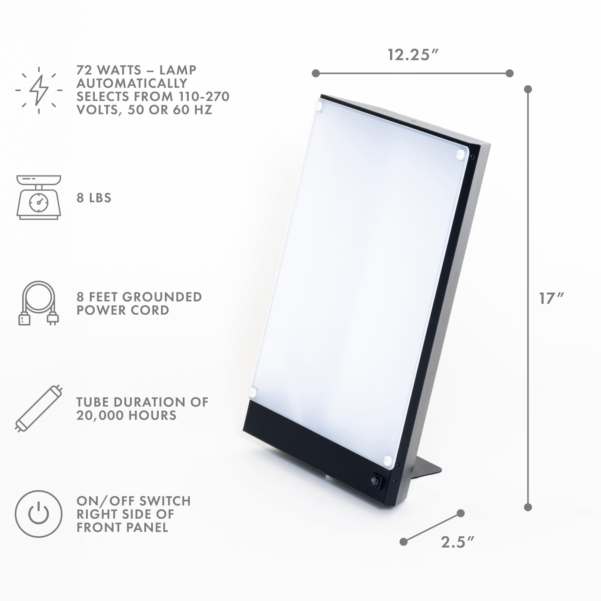 Northern Lights Boxelite large 10k lux panel supports focus during long tasks.