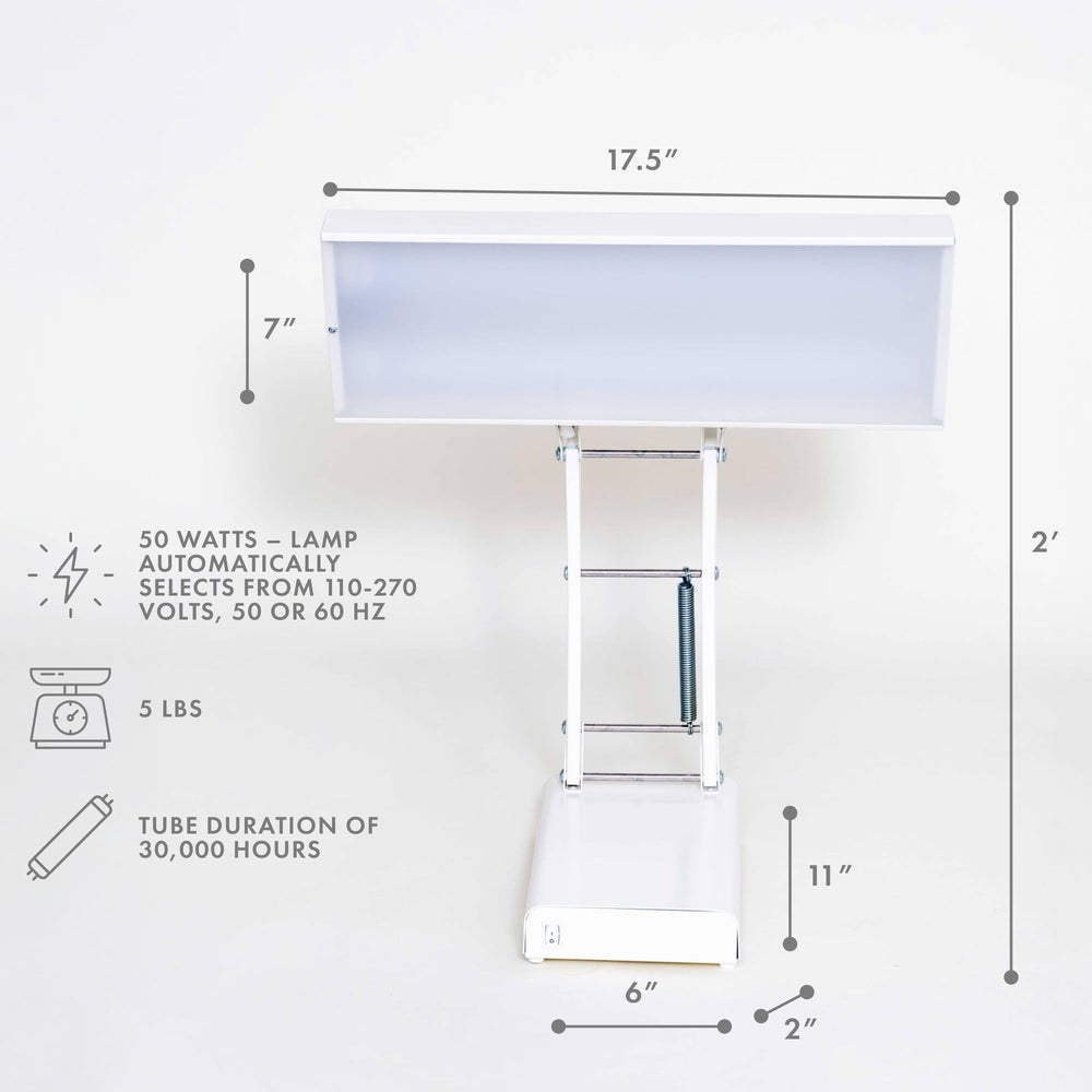 Northern Lights NLT 10,000 lux surface delivers daylight-like brightness for mood-friendly mornings.