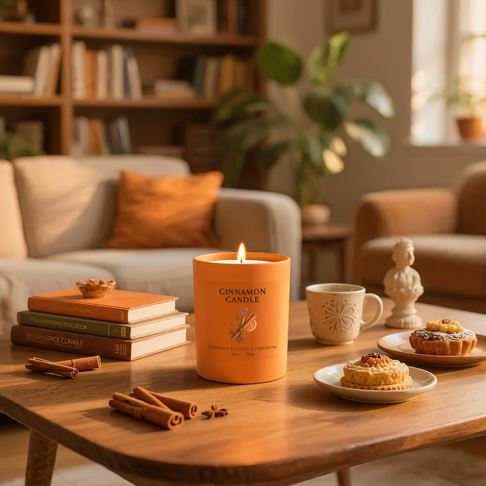 NORVENCE Cinnamon Candle ideal gift with elegant packaging.