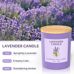 NORVENCE Lavender Candle with bamboo lid adds eco-friendly style and easy storage.