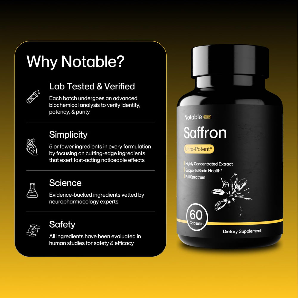 Notable saffron vegetarian capsules—easy daily intake.