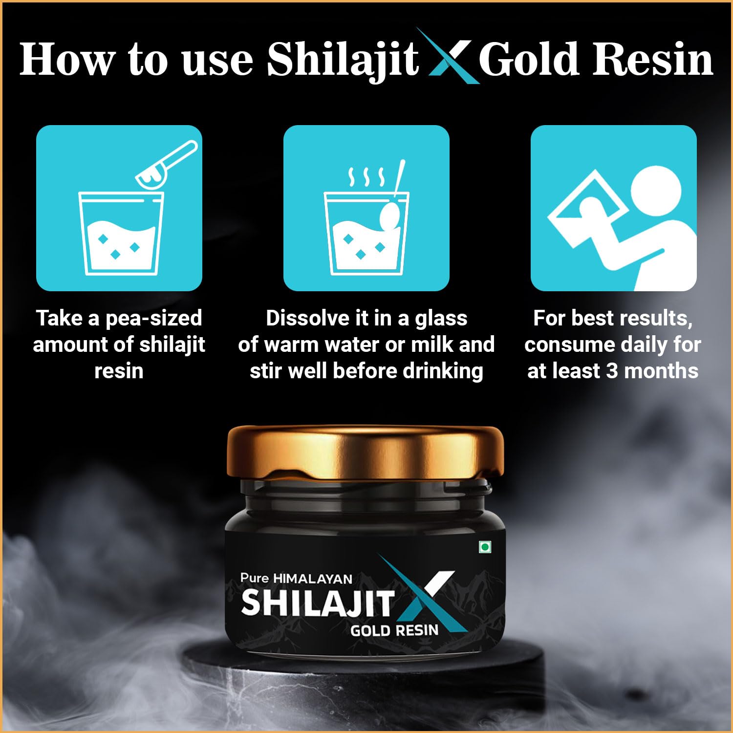 NOTTY BOY morning tea ritual with Shilajit resin for routine wellness