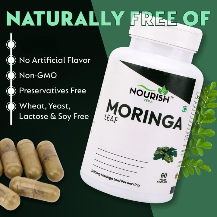 NOURISH VEDA moringa capsules ready for daily ritual.