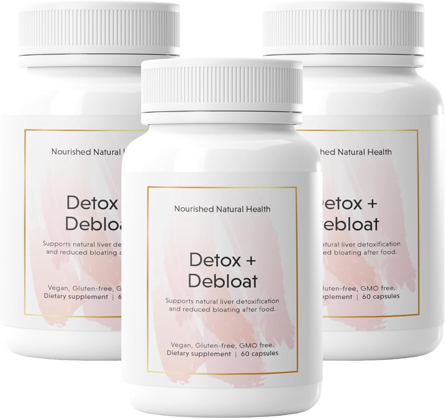 Nourished Natural Detox + Debloat bottle shown for daily digestion support