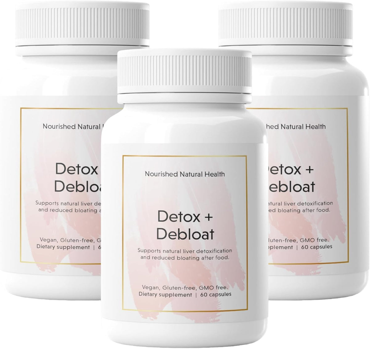Nourished Natural Detox + Debloat bottle shown for daily digestion support