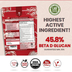 Nourishing Nutrients 10-mushroom blend bottle emphasizes potency and natural sourcing.