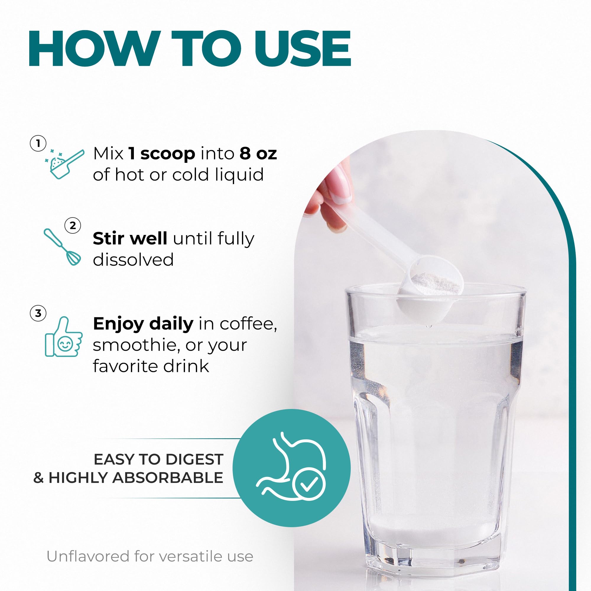 Nourism Marine Collagen scoop measuring 10 g for daily servings.