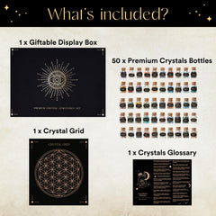 Nova Crystals crystal grid back view with arrangement guidance.