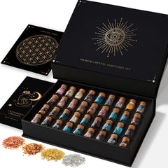 Nova Crystals 50-crystal set in spell jars for beginner kits and displays.