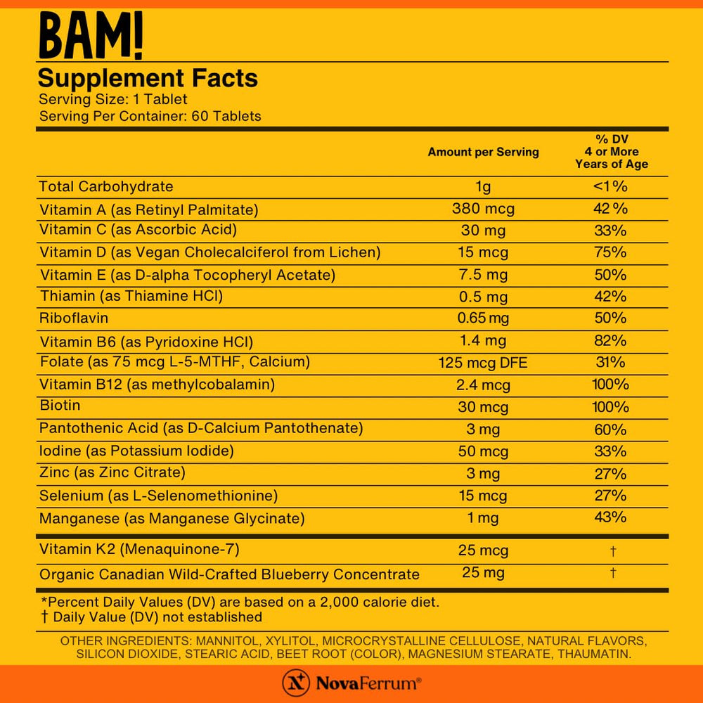 Kids enjoying NovaFerrum BAM Fruit Blast chewables during snack time for energy.