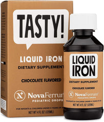NovaFerrum Tasty bottle pour demonstrates easy dosing for kids.