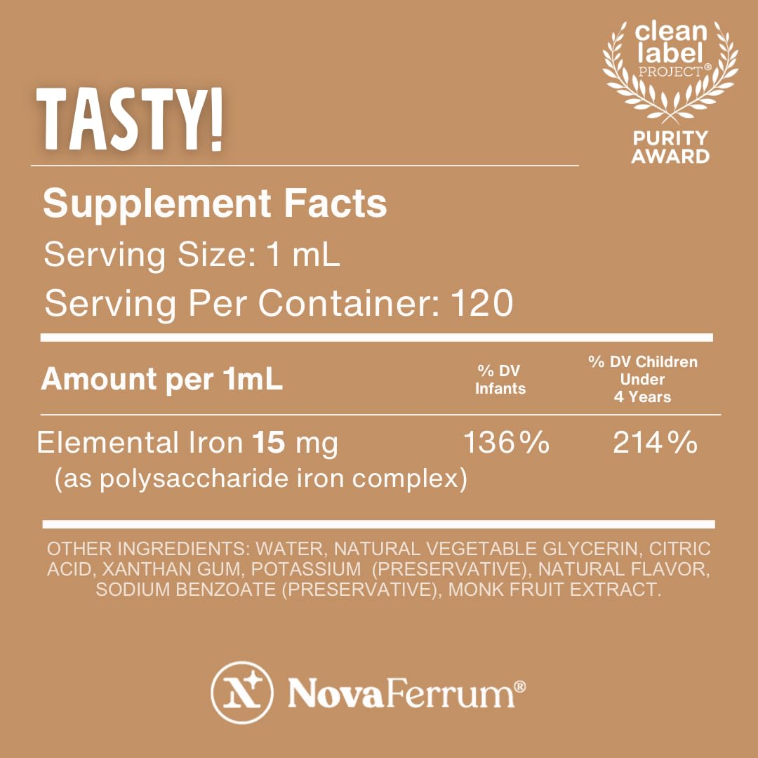 NovaFerrum Tasty label closeup highlights chocolate flavor.