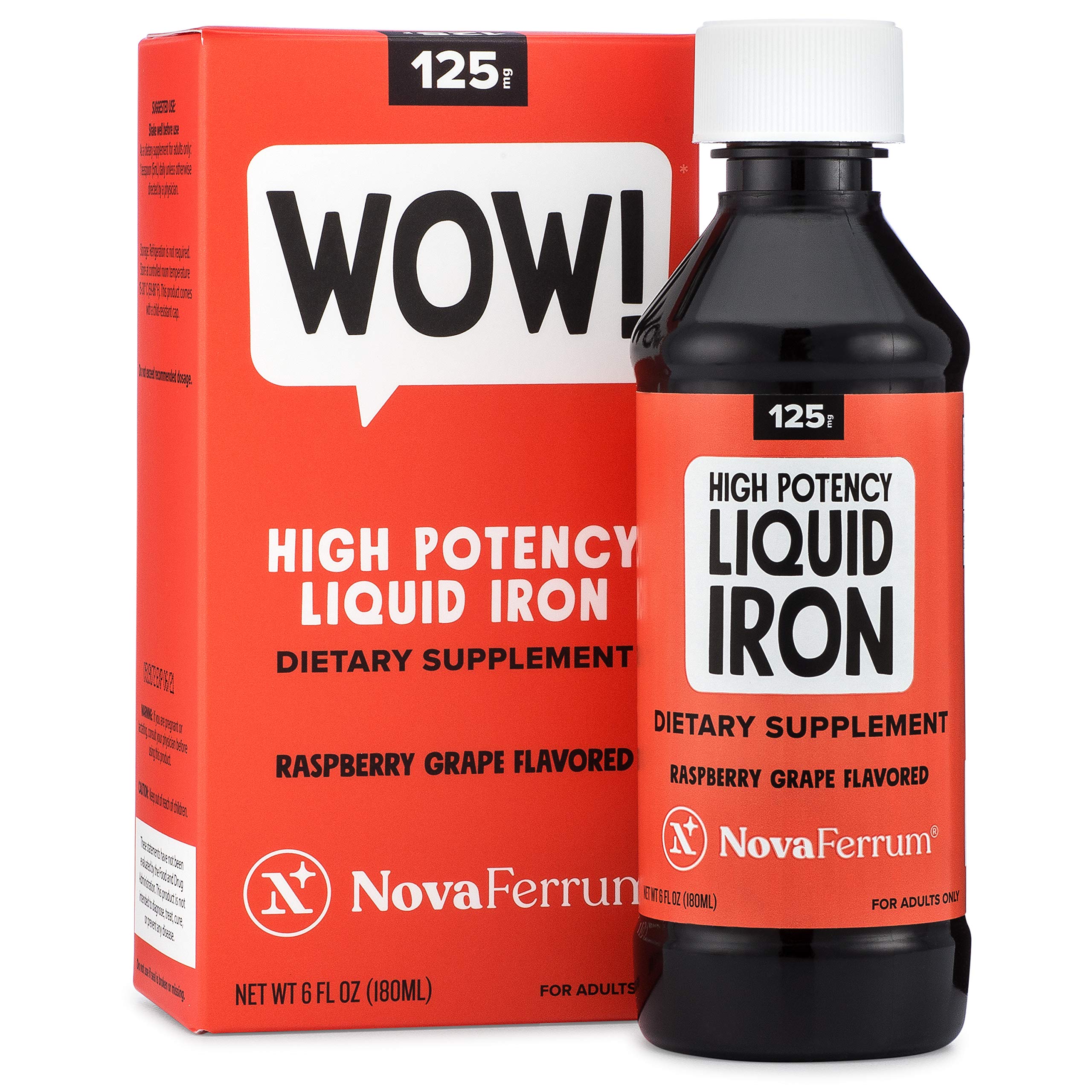 NovaFerrum Wow bottle front with clear labeling for daily iron support