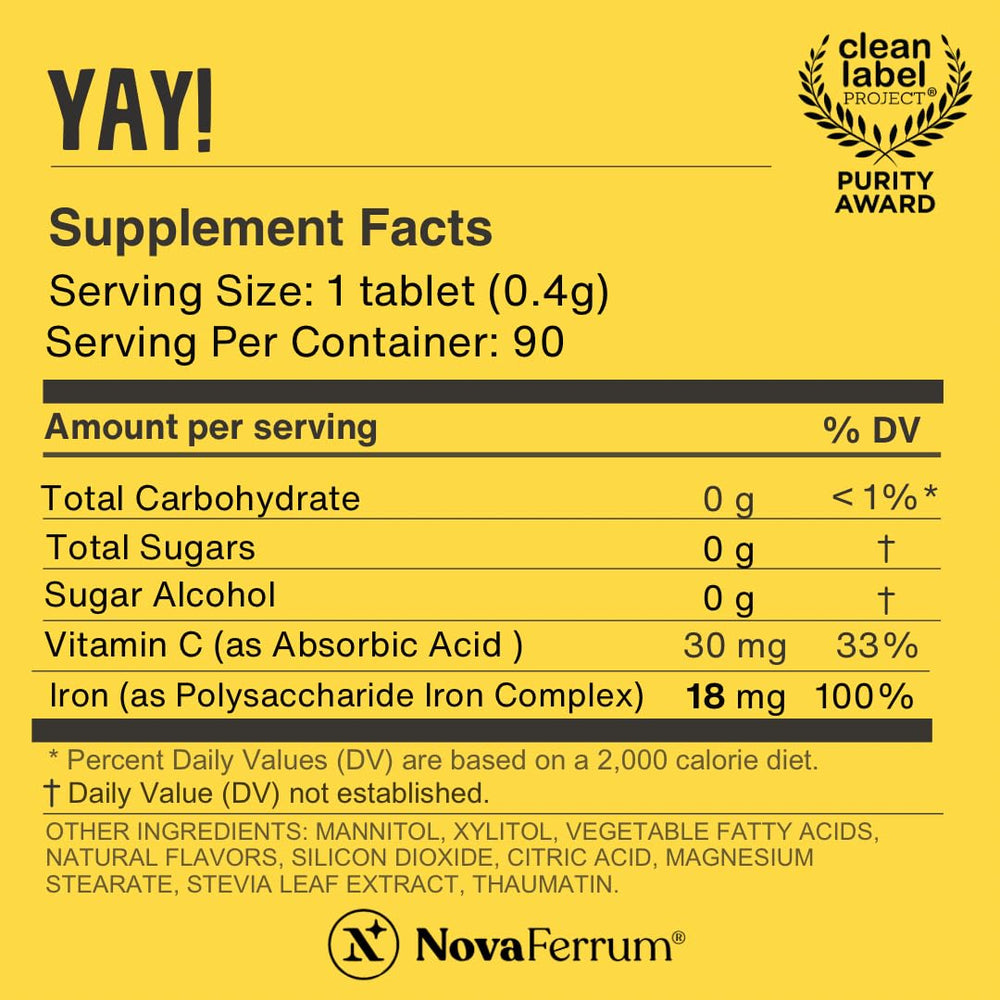 NovaFerrum Yay child-chewing-tablet captures easy pleasant daily intake
