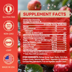 Novafun Apple Cider Vinegar Gummies closeup highlights pleasant apple flavor.