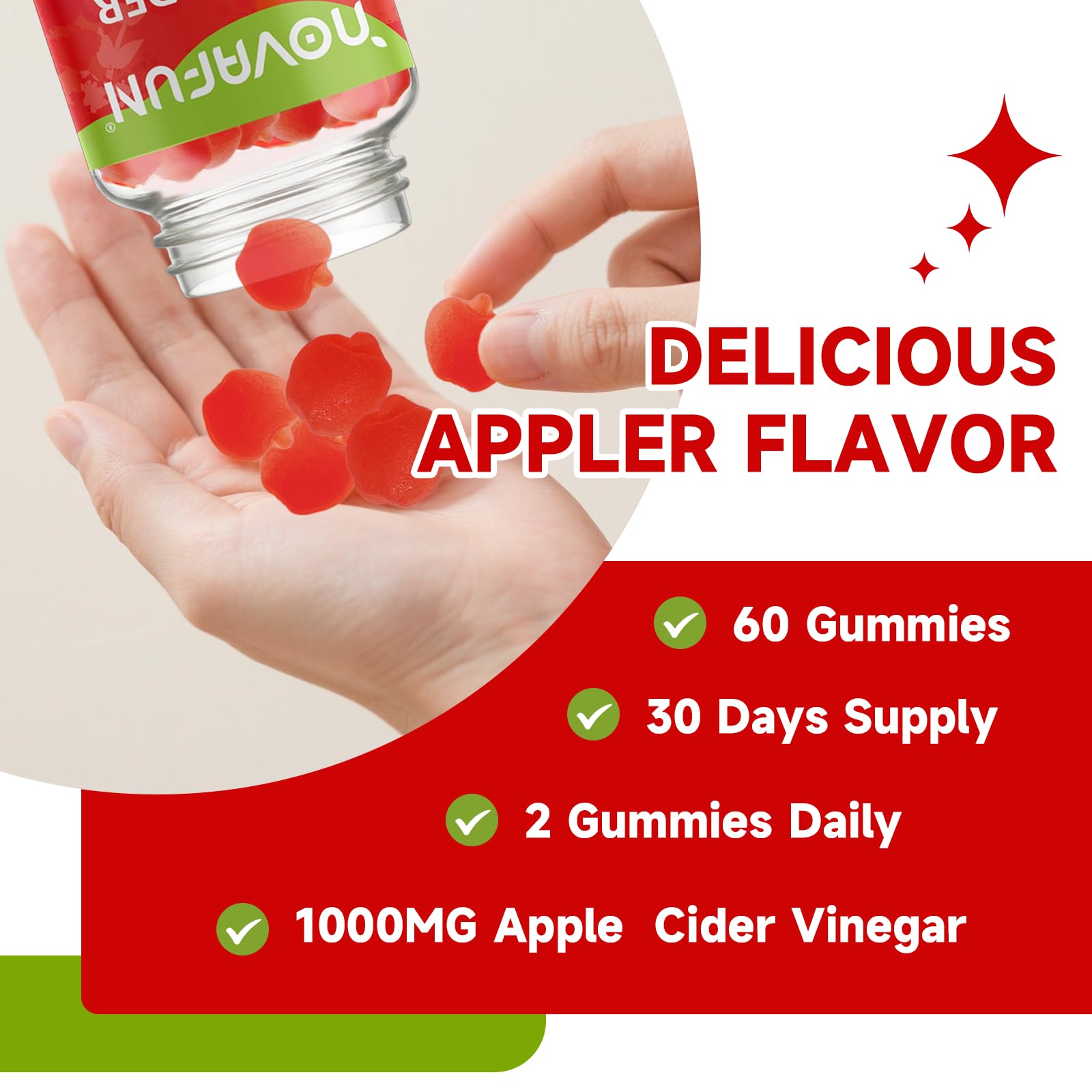 Novafun Gummies vegan and gluten-free packaging for inclusive wellness.