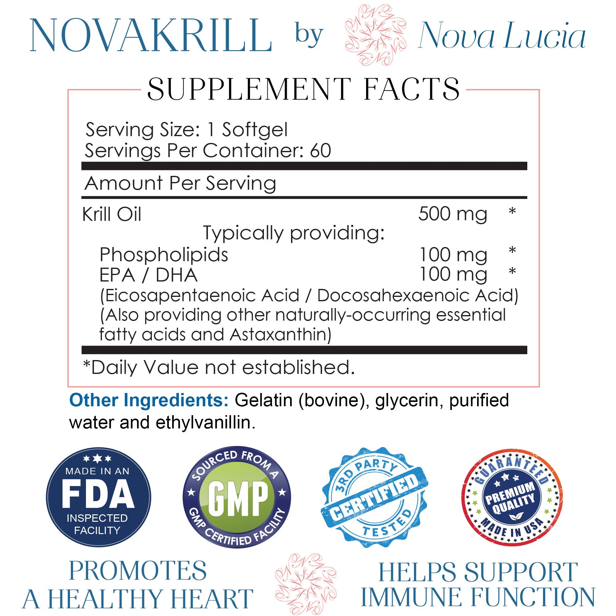 NovaKrill capsule closeup, burpless and tasteless.