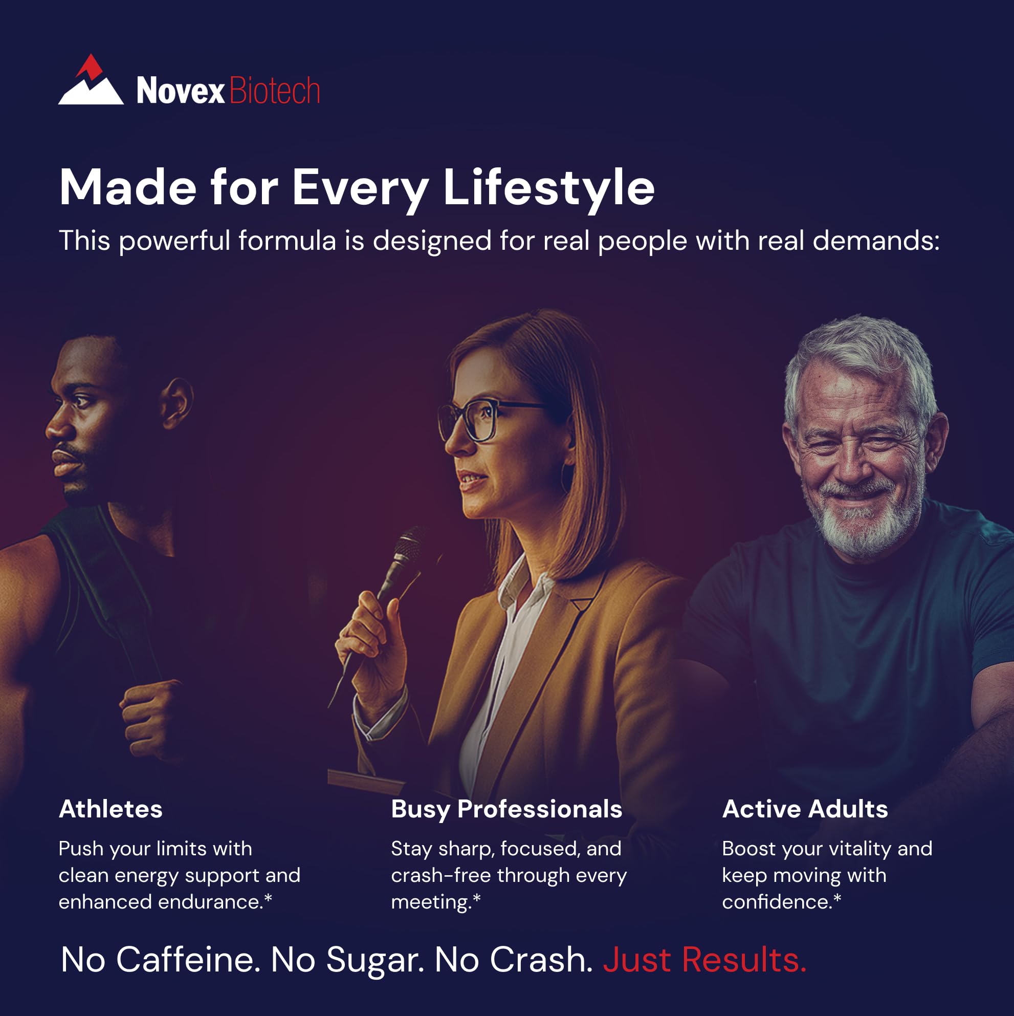 Novex Biotech Oxydrene NAD+ Enhancer ingredients visual highlights key coenzyme support options