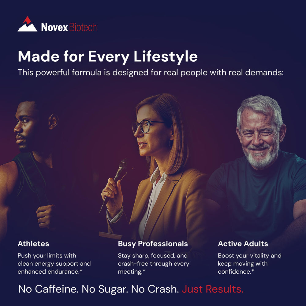 Novex Biotech Oxydrene NAD+ Enhancer ingredients visual highlights key coenzyme support options