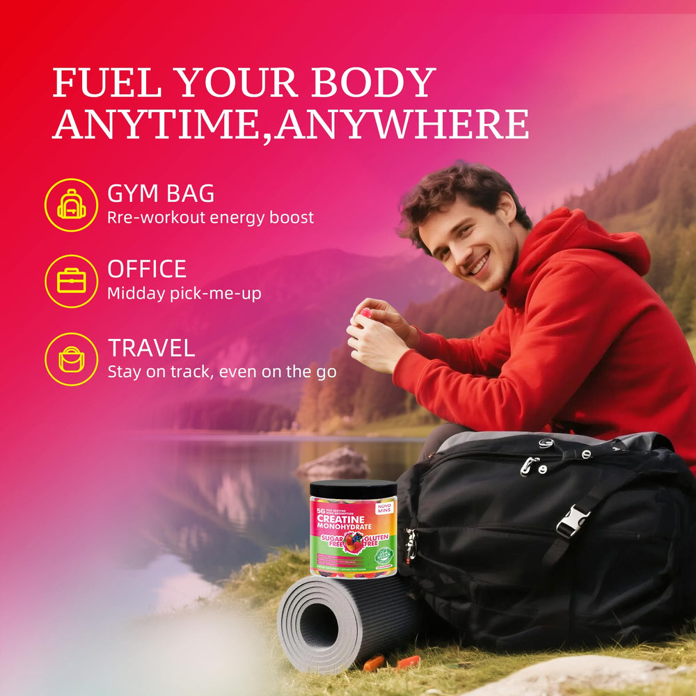 Novomins Creatine Gummy shows 5g per serving for consistent intake.
