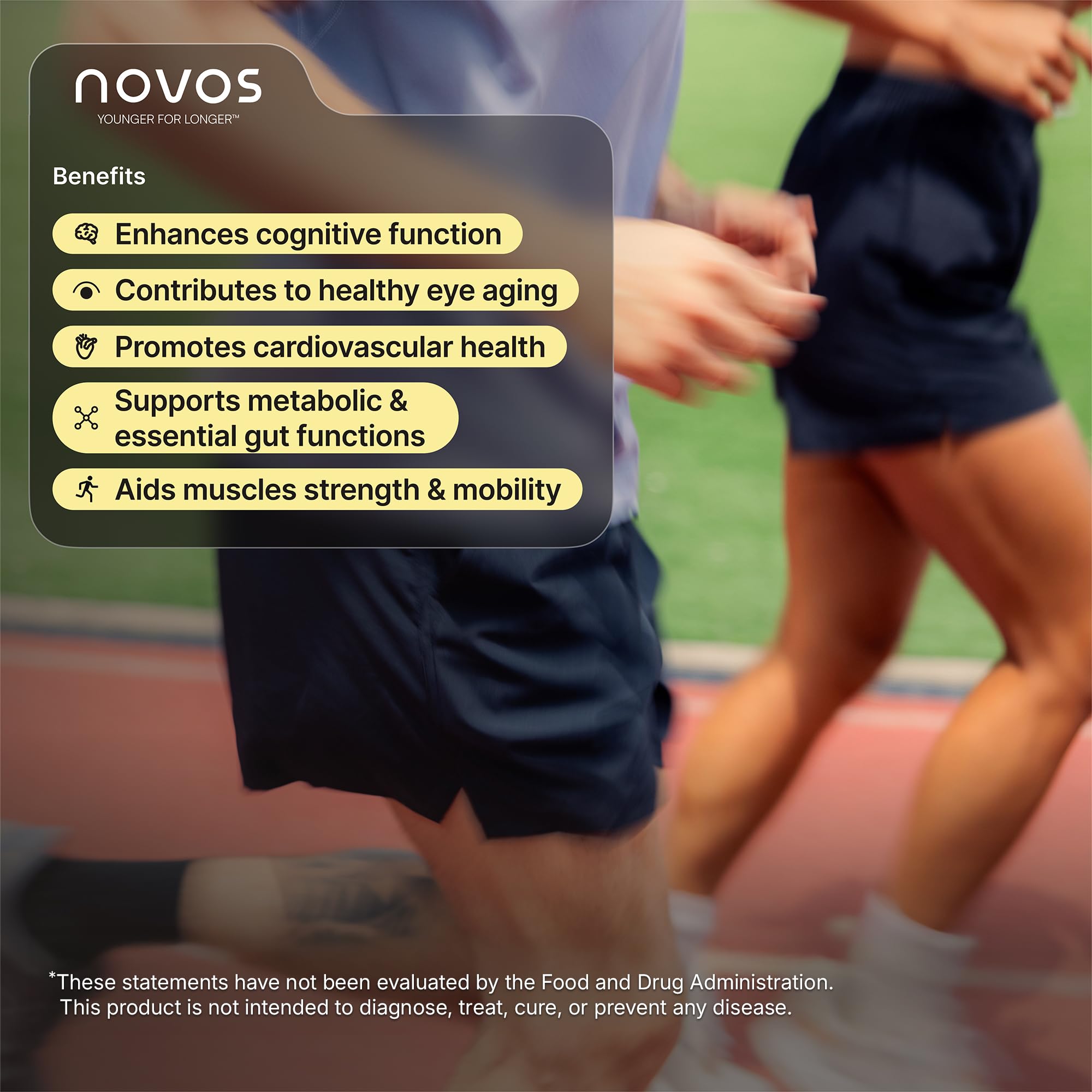 NOVOS Core Longevity Mix powder dissolving in water for a refreshing orange drink
