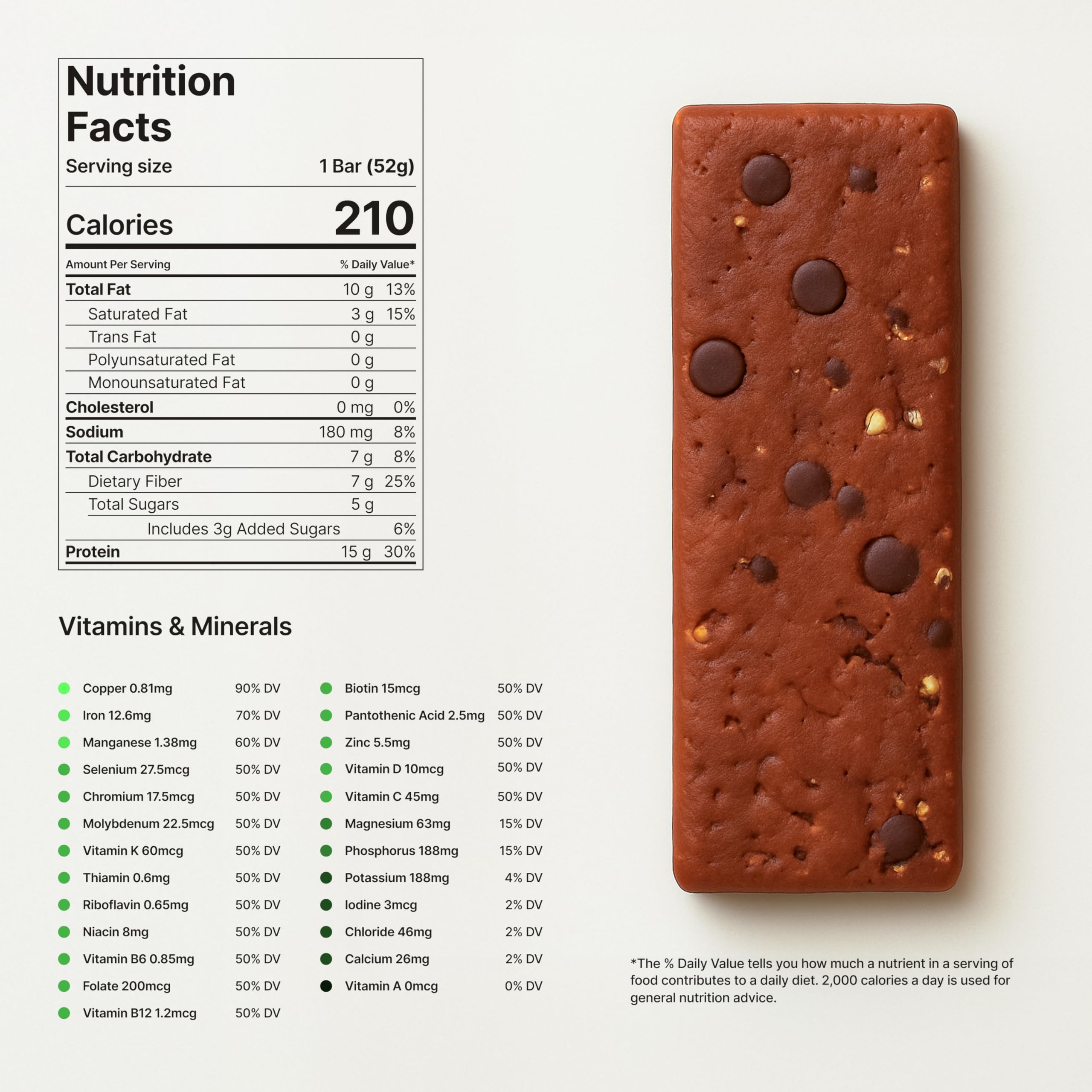 Ingredients of Novos Longevity Bar featuring olive oil and rosemary.