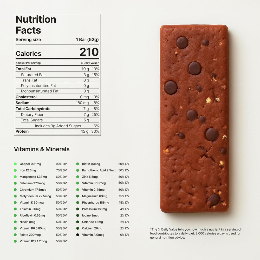 Ingredients of Novos Longevity Bar featuring olive oil and rosemary.