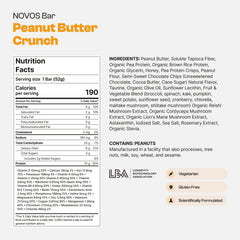 Close-up of Novos Longevity Bar texture with peanut blend.