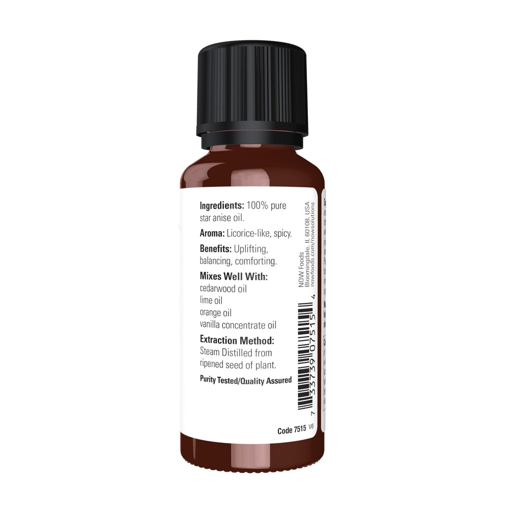 NOW Anise Oil diffuser scene suggesting uplifting mood and fragrant ambiance.