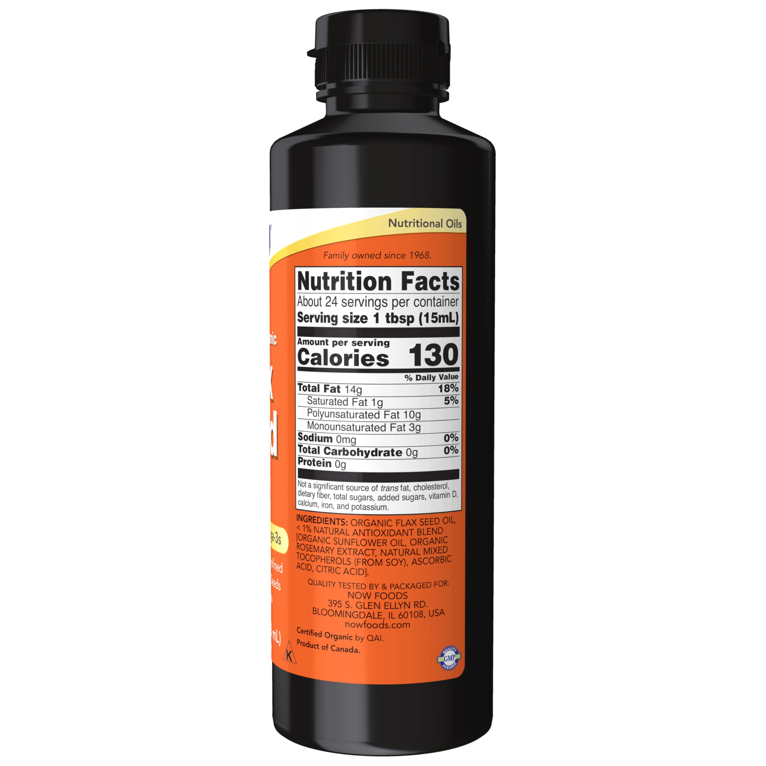NOW Foods flax seed oil drizzled on salads enhances flavor and plant-based omega-3 intake.