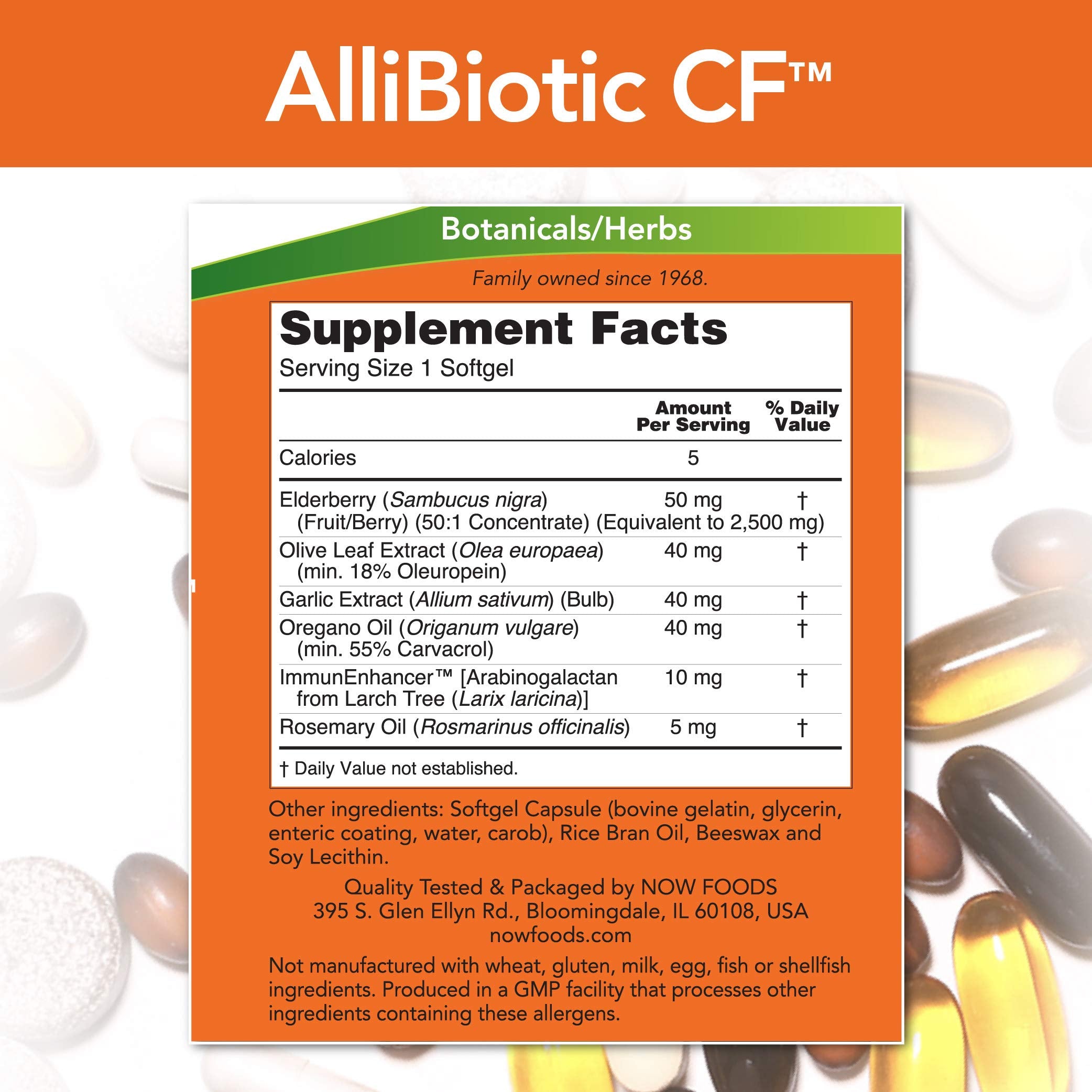 NOW Foods Allibiotic 60 sgels pack of 4, handy for multi-month supply.