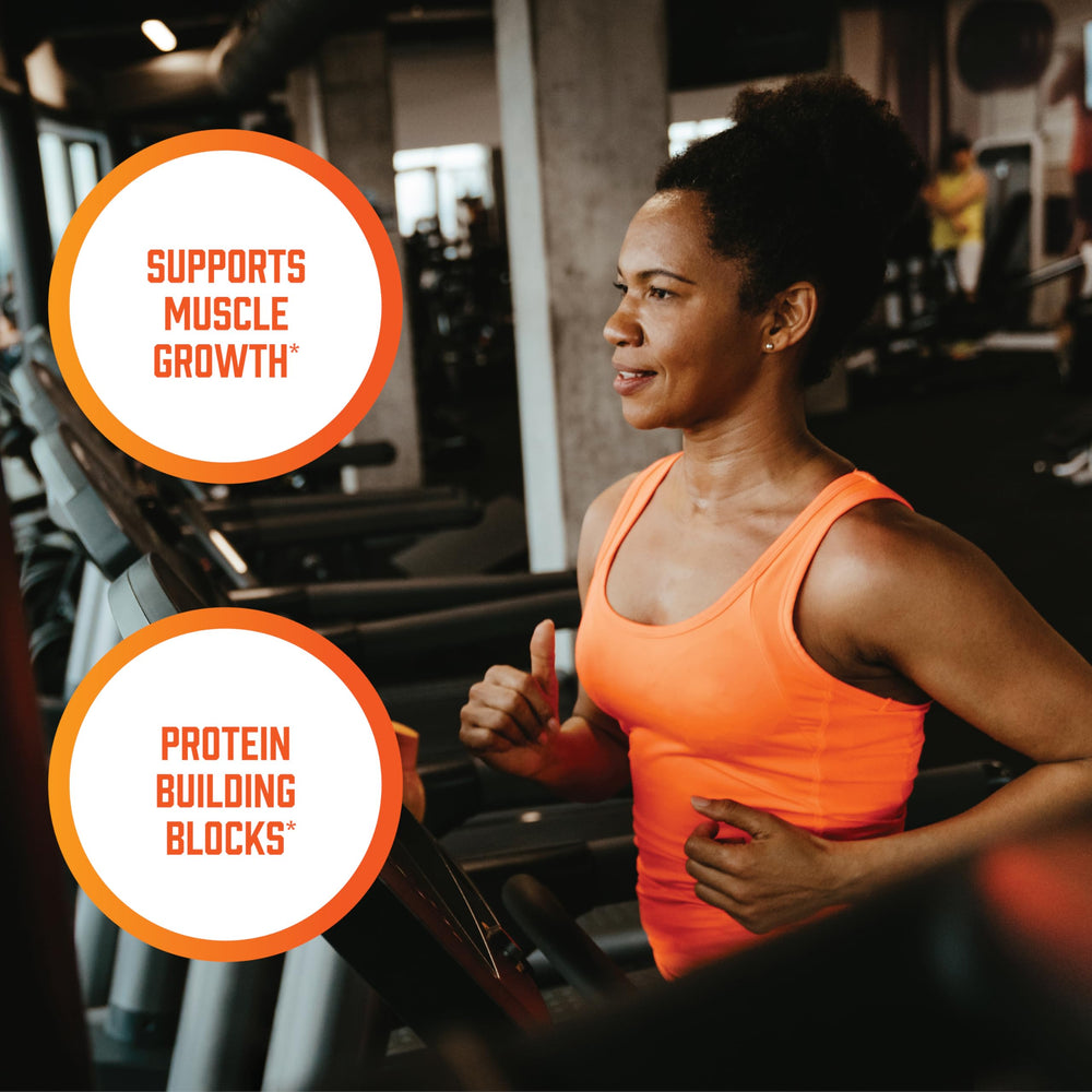 Athlete preparing a shake with NOW Foods Amino-9 Essentials for workouts