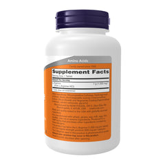 NOW Foods L-Arginine 1000 mg tablets dosage close-up showing the double-strength formula