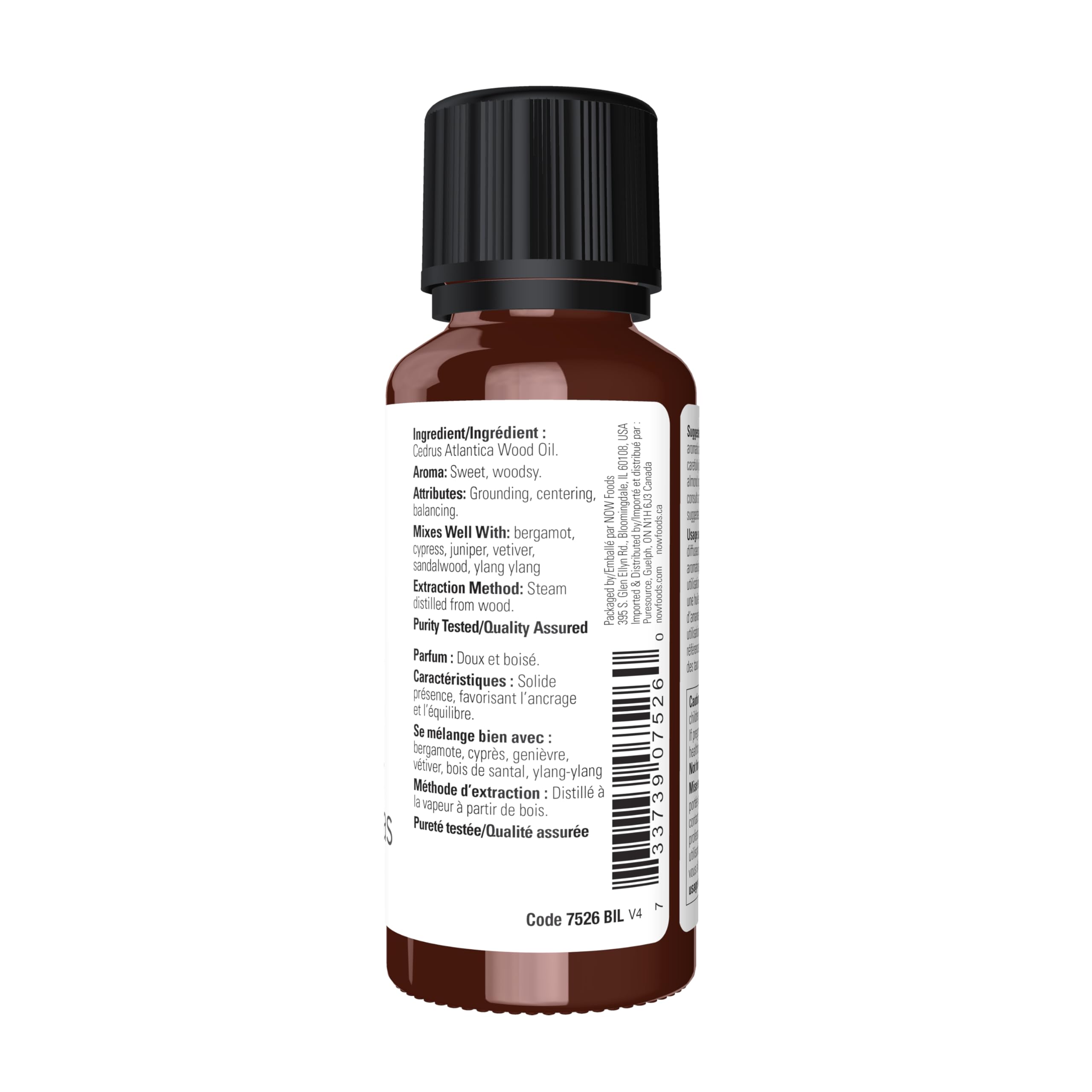 Atlas Cedar Oil shown in a diffuser setup for grounding aromatherapy