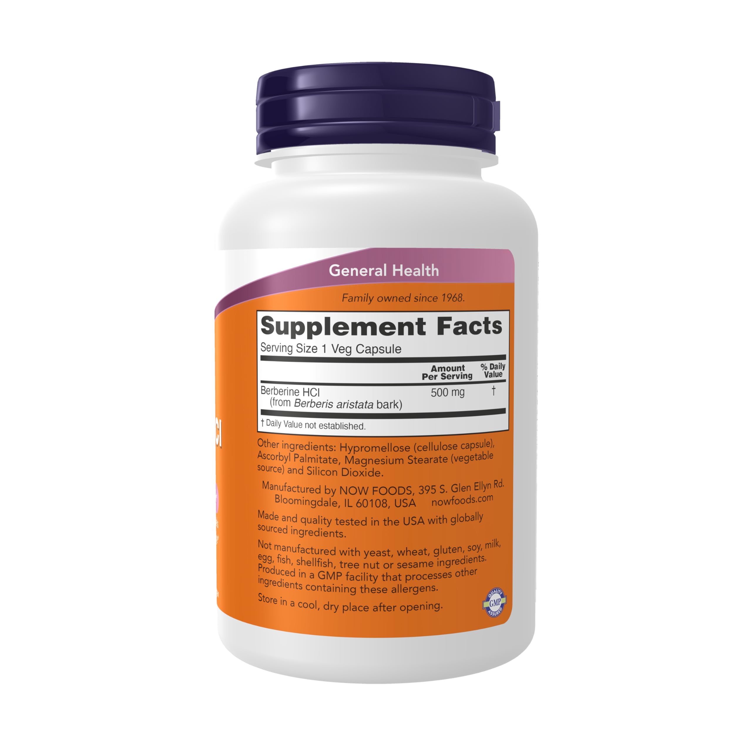 NOW Foods Berberine HCL capsules may promote normal insulin sensitivity.