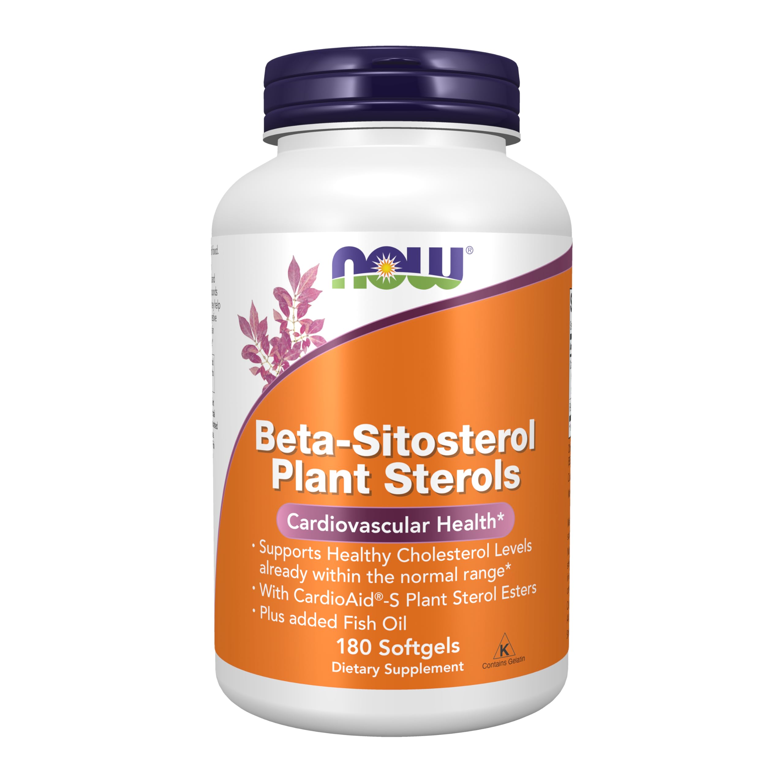 NOW Foods beta-sitosterol plant sterols bottle on counter supports healthy cholesterol levels