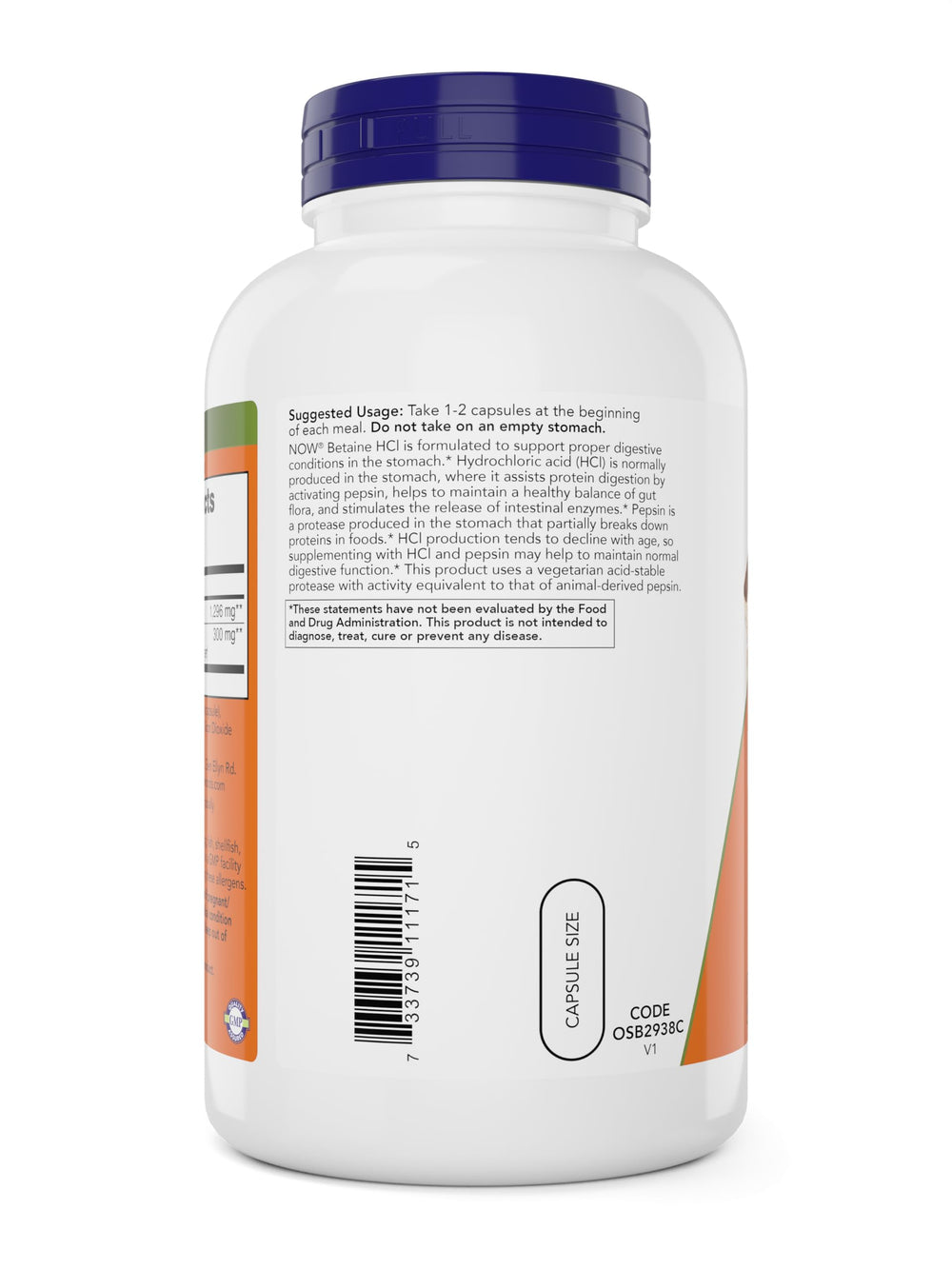 NOW Foods Betaine HCl with pepsin protease in action