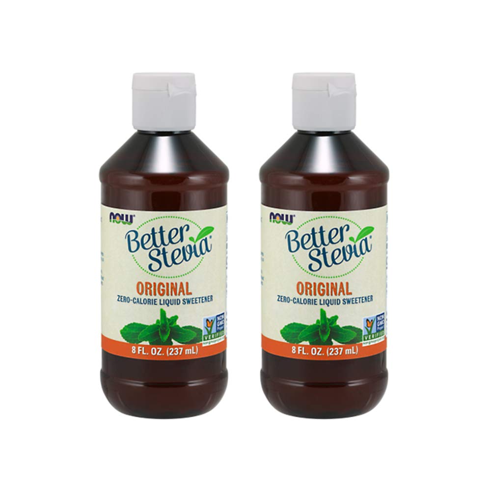 NOW Foods Better Stevia original liquid extract bottle pack-2 for zero calorie sweetness.