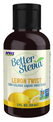 NOW Foods BetterStevia Lemon Twist bottle for zero-calorie lemon beverages