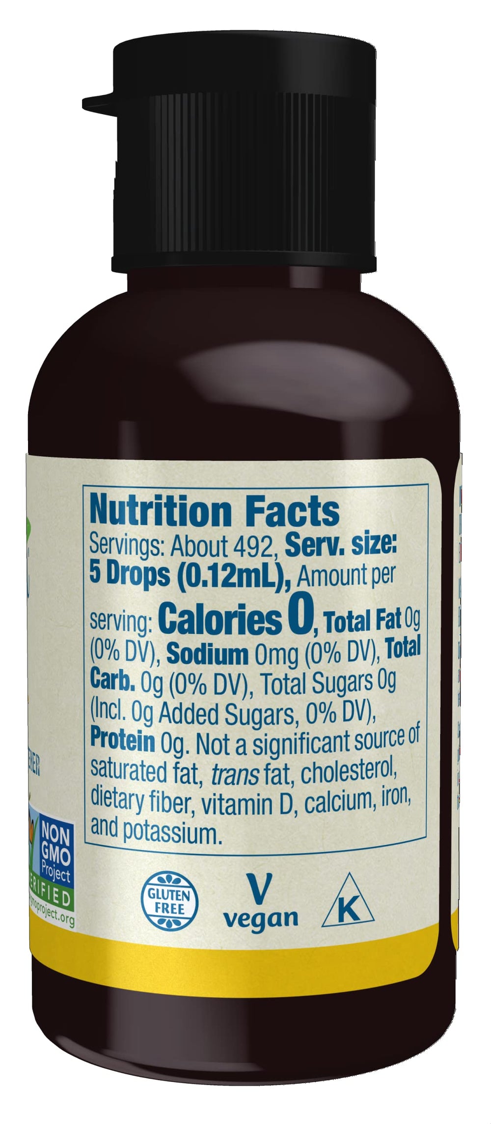 NOW Foods BetterStevia Lemon Twist dispense shows easy sugar-free sweetness