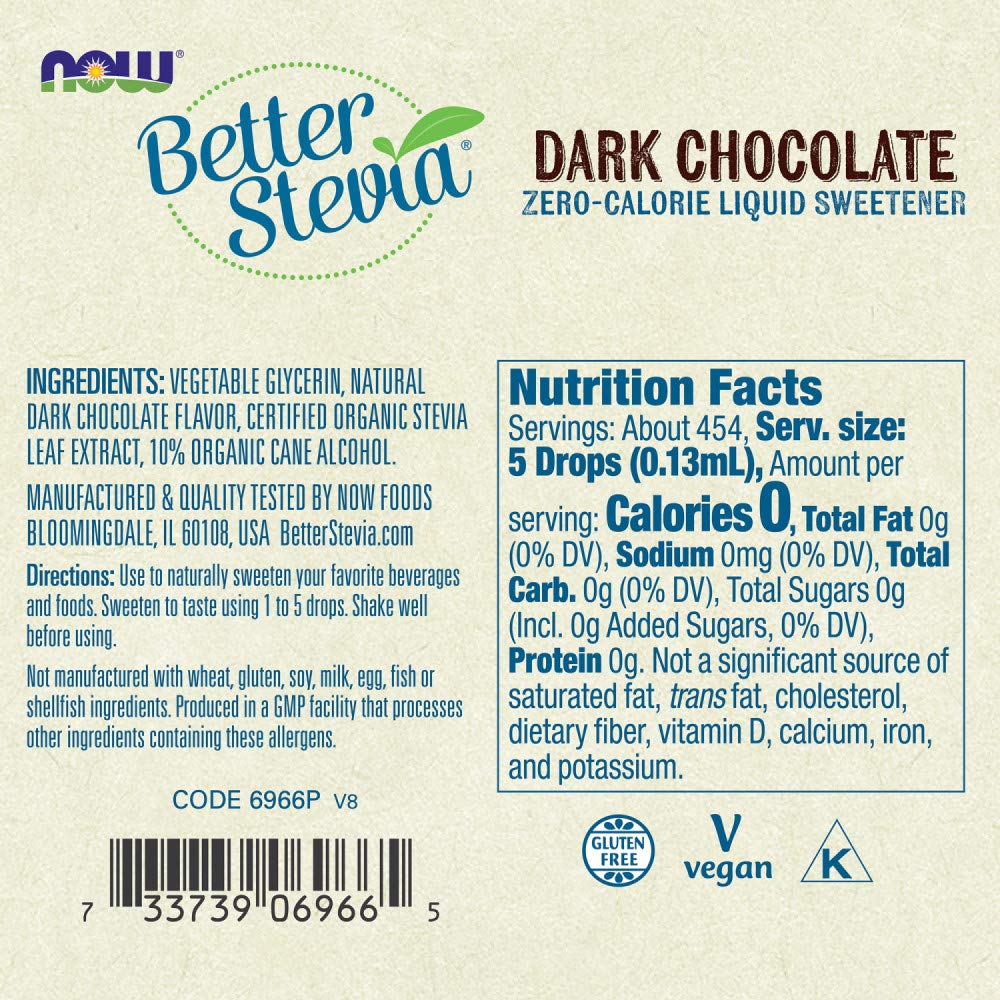 NOW Foods BetterStevia Liquid pouring into coffee for natural, sugar-free flavor